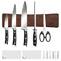 HOSHANHO Knife Magnetic Strip, Acacia Wood Powerful Magnetic Knife Holder