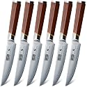 HOSHANHO Steak Knife Set of 6, Professional 4.5" Non Serrated Steak Knives