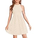 HOSIKA Flower Girl Dress Halter Neck Elegant Floral Lace A-line Party Dress