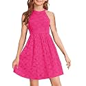 HOSIKA Flower Girl Dress Halter Neck Elegant Floral Lace A-line Party Dress