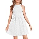 HOSIKA Flower Girl Dress Halter Neck Elegant Floral Lace A-line Party Dress