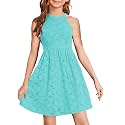 HOSIKA Flower Girl Dress Halter Neck Elegant Floral Lace A-line Party Dress