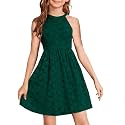 HOSIKA Flower Girl Dress Halter Neck Elegant Floral Lace A-line Party Dress