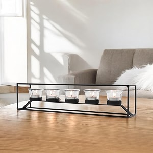 HOSLEY Clear Glass Tealight Candle Holders Tealight