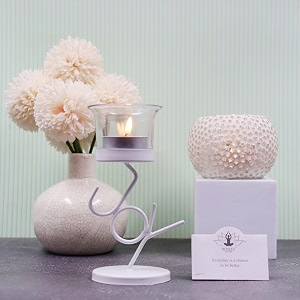 HOSLEY Clear Glass Tealight Candle HoldersWhite Tealight