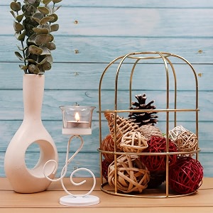 HOSLEY Clear Glass Tealight Candle HoldersWhite Tealight