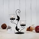 Hosley Clear Glass Tealight Candle HoldersBlack Tealight