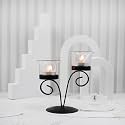 HOSLEY Clear Glass Tealight Candle HoldersBlack Tealight
