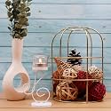 HOSLEY Clear Glass Tealight Candle HoldersWhite Tealight