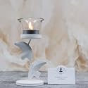 Hosley White Leaves Decorative Tealight Holder G66375