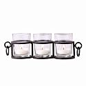 HOSLEY Clear Glass Tealight Candle Holders Black