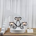 HOSLEY Frosted Glass Tealight Candle Holders Black