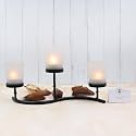 HOSLEY Frosted Glass Tealight Candle Holders White