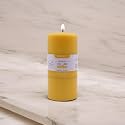 HOSLEY 6 Inch Long Lemon Bar Fragrance Yellow Pillar Candles| Soy &amp; Paraffin Wax Candles for Home Decor, Party, Wedding, Gifting|90 Hours Burn Time|2.75 Inch Diameter|Pack of 1