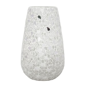 hosley mosaic glass votive tealight candle holder with set of 6 free tealightssilver tealight holder perfect for home decor birthday wedding living room45 inch diameterpack of 1 8 inch long