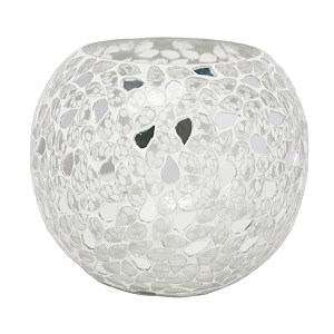 hosley mosaic glass votive tealight candle holder with set of 6 free tealightssilver tealight holder perfect for home decor birthday wedding parties575 inch diameterpack of 1 5 inch long