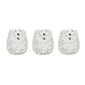 Hosley Mosaic Glass Votive Tealight Candle Holder with Set of 6 Free Tealights|Silver Tealight Holder Perfect for Home Decor, Birthday, Wedding,Parties|3.75 Inch Diameter(Pack of 3, 4 Inch Long Each)