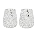Hosley Mosaic Glass Votive Tealight Candle Holder with Set of 6 Free Tealights|Silver Tealight Holder Perfect for Home Decor, Birthday, Wedding,Parties|4.5 Inch Diameter(Pack of 2, 5.5 Inch Long Each)
