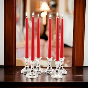 hosley pack of 6 highly fragranced apple cinnamon 254cm high red taper candles