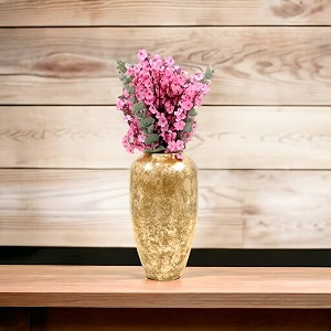 hosley 10 inch high metal hammered vase for home dcor flower vases for living room decoratives vase for centerpiece office home and gifting flower bucket vases for gift spa gold