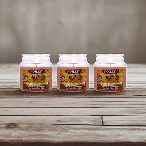 hosley rustic sandalwood fragrance jar candle pack of 3 265 oz waxfragrance candles for homescented candlesjar candlesburn time 15 hoursfragrance candlehome decoration soy blend wax