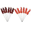 Hosley Set of 12 Floral Stem Orchid Phalaenopsis Salmon - Artificial Flowers for Outdoors and Home Decor - Flores Artificiales para Decoracion, Ideal for Vases, Weddings, Spa, Parties