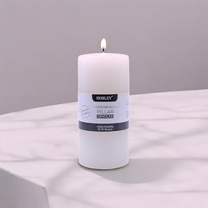 hosley 6 inch long unscented white pillar candlescandle for decoration  soy amp paraffin wax candles for home decor party gifting 90 hours burn timesmokeless amp driplesspack of 1