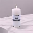 HOSLEY 6 Inch Long Unscented White Pillar Candles|Candle for Decoration | Soy &amp; Paraffin Wax Candles for Home Decor, Party, Gifting| 90 Hours Burn Time|Smokeless &amp; Dripless|Pack of 1