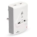 Universal Travel Adapter 3 Pin Multi Plug Socket with Protector & Indicator Indian to International All in One Worldwide Travel Adapter with Multi Type Power Outlet 6A,220-240 Voltage Travel Charger White (Pack of 1)