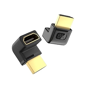 hoss 8k hdmi 270 degree adapter hdmi 21 male to female adapter for hdmi 21 cablesupport 8k60hz4k120hz dynamic hdr3d earc -black
