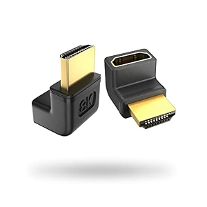 hoss 8k hdmi 90 and 270 degree adapter hdmi 21 male to female adaptersupport 8k60hz4k120hz dynamic hdr3d earc -black