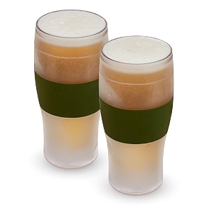 host freeze beer cooling cups frozen beer mugs freezable pint glass set insulated pint glass to keep your drinks cold double walled insulated glasses gift for dad16oz set of 2 olive