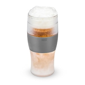 host freeze beer glasses frozen beer mugs freezable pint glass set insulated beer glass to keep your drinks cold double walled insulated 16oz grey