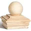 Hosuly 1 Pcs 4 x 4 Inch (Actual 3-5/8") Wood Post Caps with Ball Finial