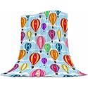 Hot Air Balloon Baby Blanket 30"x40" - Ultra Soft Flannel Throw for Infants &amp; Toddlers - Cartoon Cloud Design - Lightweight Nursery &amp; Stroller Blanket