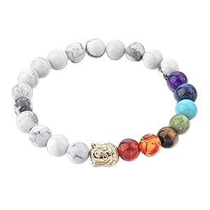 triple protection 7 chakra natural beads bracelet with certificate - harness the power of chakras for balance and harmony
