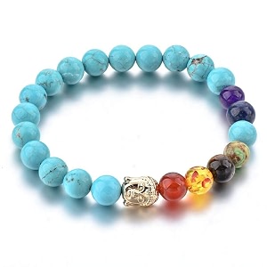 triple protection 7 chakra natural beads bracelet with certificate - harness the power of chakras for balance and harmony