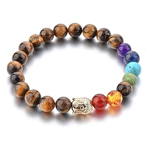 triple protection 7 chakra natural beads bracelet with certificate - harness the power of chakras for balance and harmony