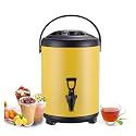 Hot Cold Beverage Dispenser Stainless Steel with Faucet, Portable Handle, 6L/8L/10L/12L Large Capacity - Ideal for Office, Home, Parties, Catering Events