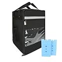 HOT DELIVERY Bag 2-in-1 Insulated Food Delivery Bag – Large Reusable Thermal Bag for Hot & Cold Food, Pizza, Catering, Doordash, Parties & Commercial Use - 68 liters (Black, 14 X 14 X 21 inch)
