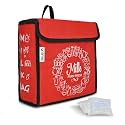Insulated Milk Bag for Door Hanging – Waterproof Daily Use Storage Organizer for Milk Sachets, Bottles, & Newspapers – Outdoor Gate Delivery Basket (23cmX13cmX23cm, Blood Red)