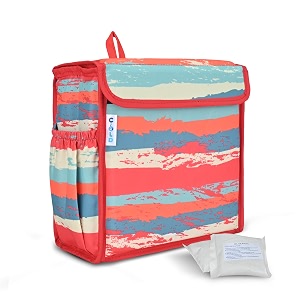 door hanging insulated amp waterproof storage for milk sachets bottles outdoor gate delivery basket box with pocket for notes and news paper rainbow red medium25x13x25 cm