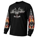 Hot Leathers Black Lone Wolf No Club Biker Long Sleeve Double Sided T-Shirt