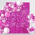 Hot Pink Shimmer Backdrop Sequin Wall Panel 3ftx6ft Shimmer Wall Background Glitter Party Backdrop for Wedding Birthday Anniversary Bachelorette Supplies