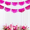 Hot pink Tassel Banner Double Sided Metallic Fabric Pennant Bunting Flag Garland for Birthday Bachelorette Anniversary Engagement Wedding Bridal Shower Graduation Pink Girl Party Decorations Supplies