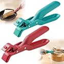 Hot Plate Grippers, Multi-Function Anti-Scald Bowl Clip Silicone Non-Slip Heat Insulation Anti-Scald Clip, Non-Slip Hot Plate Gripper Tongs for Microwave Oven Air Fryer Steamer Pots (Red+Green)