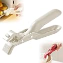 Hot Plate Grippers, Multi-Function Anti-Scald Bowl Clip Silicone Non-Slip Heat Insulation Anti-Scald Clip, Non-Slip Hot Plate Gripper Tongs for Microwave Oven Air Fryer Steamer Pots (White)