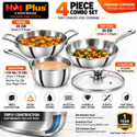 hot plus Triply Stainless Steel Kadai Fry