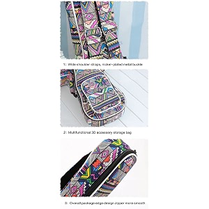 hot seal padded handle 12mm thick colorful stripes print durable ukulele case bag with independent storage pocket 21in geometric stripes