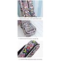 HOT SEAL Padded Handle 12MM Thick Colorful Stripes Print Durable Ukulele Case Bag with Independent Storage Pocket (23/24in, Geometric stripes)